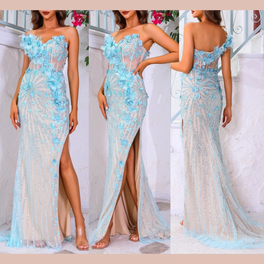 NWT $863 Terani Couture [ 8 ] 251P4048 Off Shoulder Sweetheart Floral Gown J2424